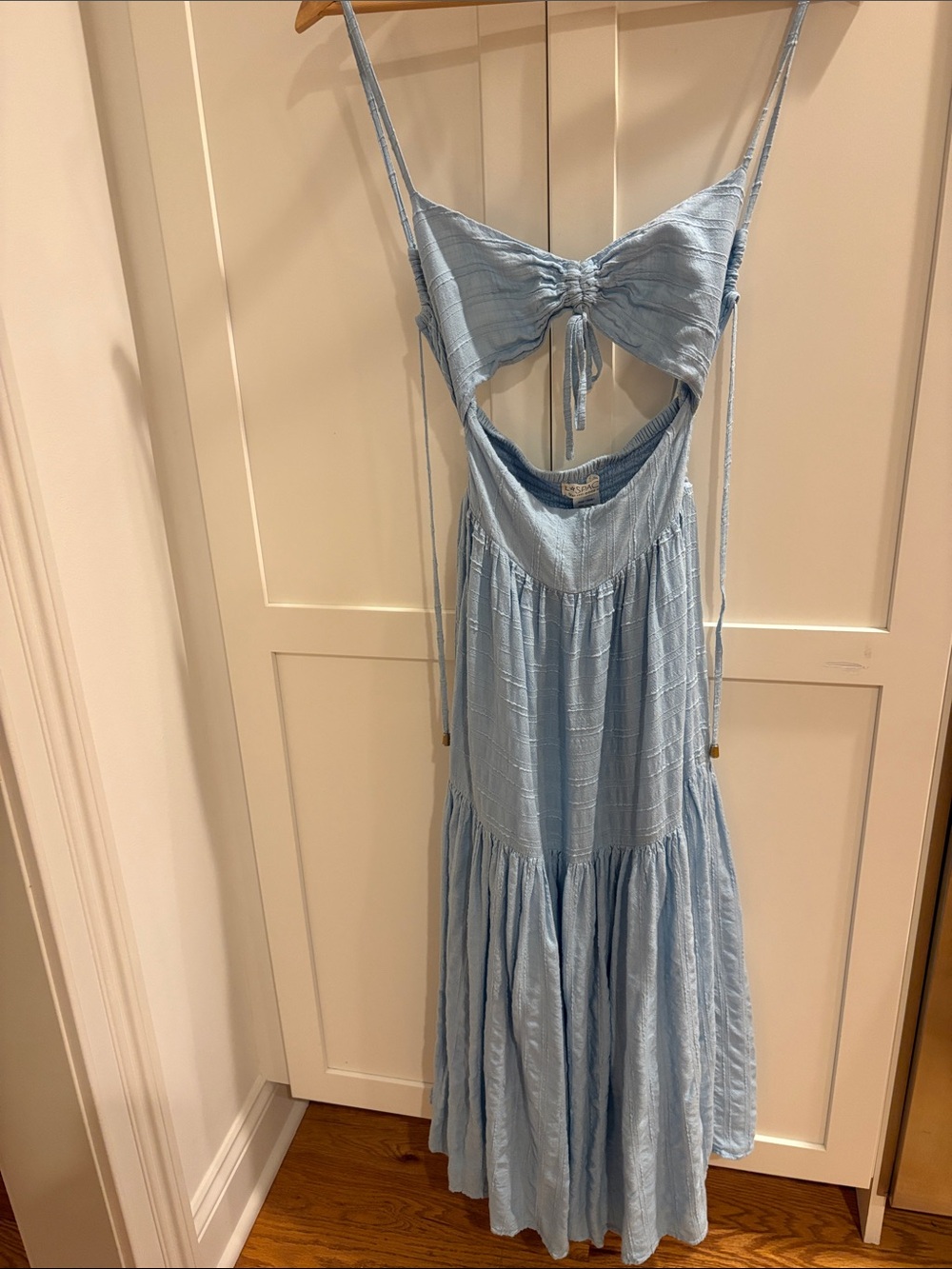 l*space Light Blue Tie-Front Maxi Dress